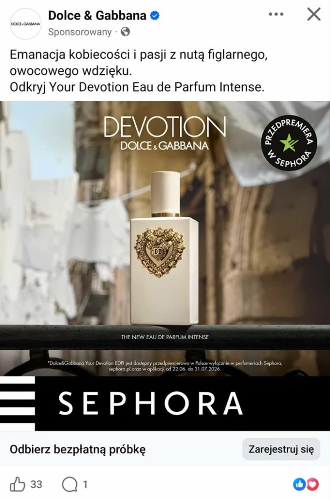 facebook dolce gabbanna sopost free sample fragnances